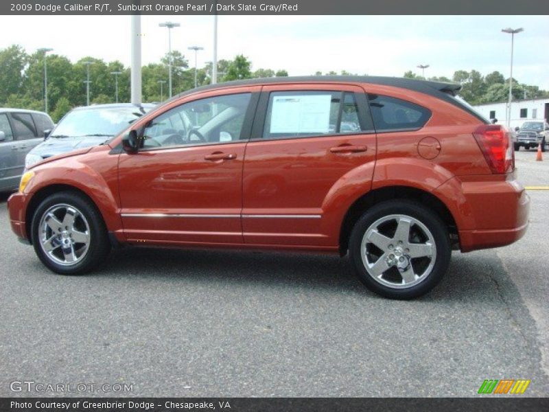 Sunburst Orange Pearl / Dark Slate Gray/Red 2009 Dodge Caliber R/T