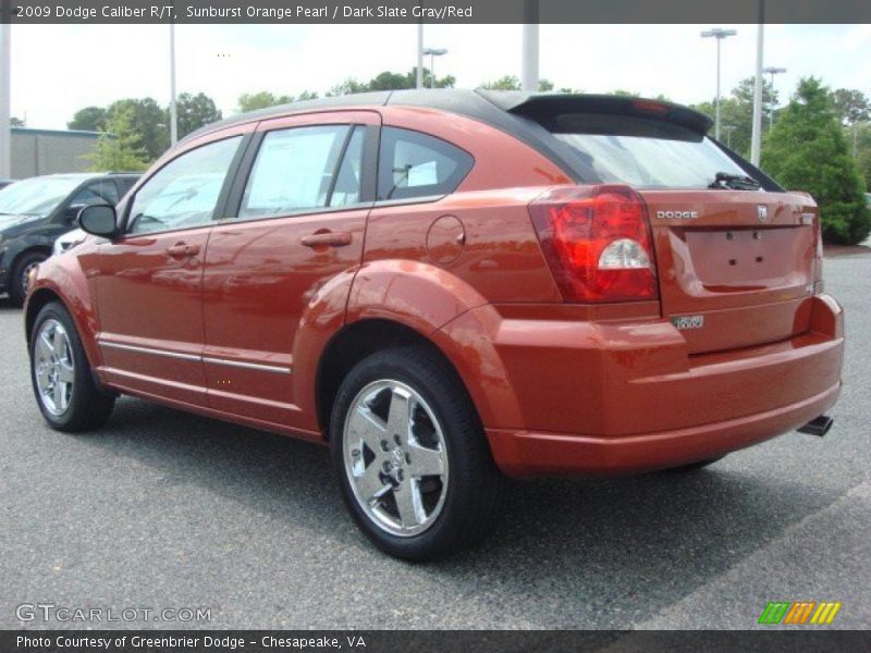 Sunburst Orange Pearl / Dark Slate Gray/Red 2009 Dodge Caliber R/T
