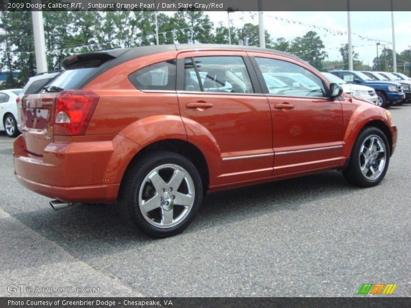 Sunburst Orange Pearl / Dark Slate Gray/Red 2009 Dodge Caliber R/T