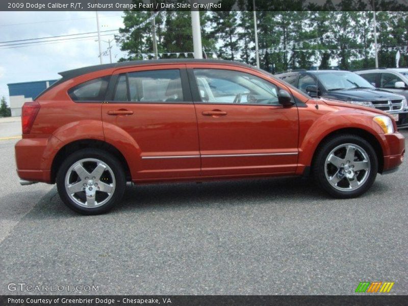 Sunburst Orange Pearl / Dark Slate Gray/Red 2009 Dodge Caliber R/T