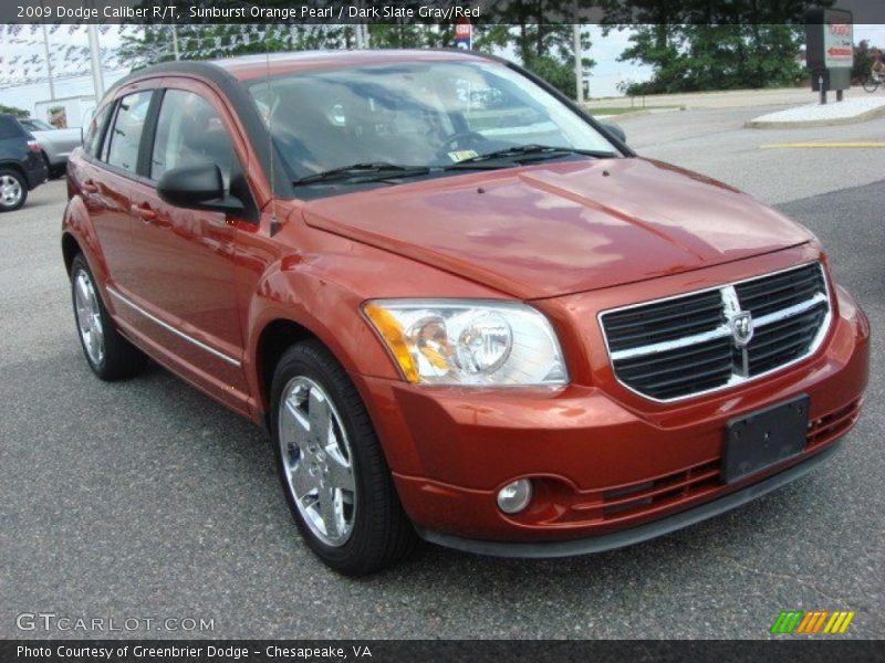 Sunburst Orange Pearl / Dark Slate Gray/Red 2009 Dodge Caliber R/T