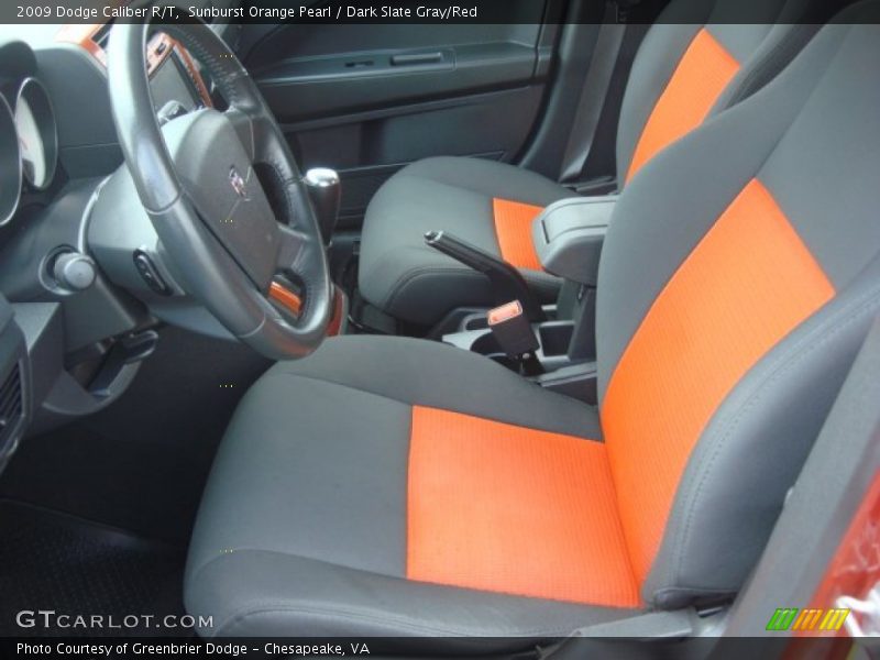 Sunburst Orange Pearl / Dark Slate Gray/Red 2009 Dodge Caliber R/T