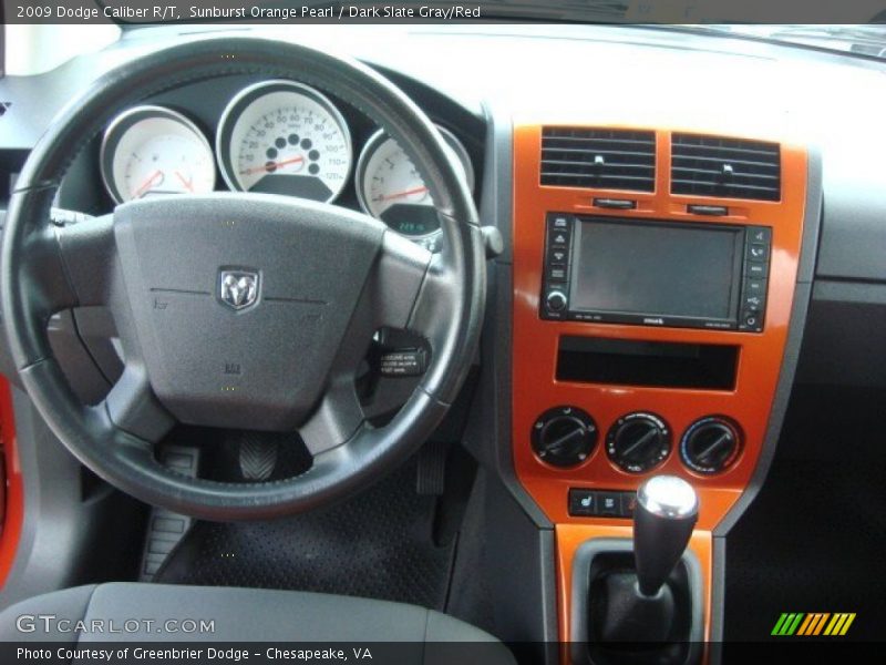 Sunburst Orange Pearl / Dark Slate Gray/Red 2009 Dodge Caliber R/T