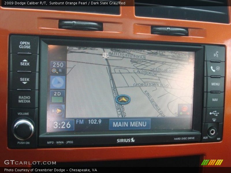 Sunburst Orange Pearl / Dark Slate Gray/Red 2009 Dodge Caliber R/T