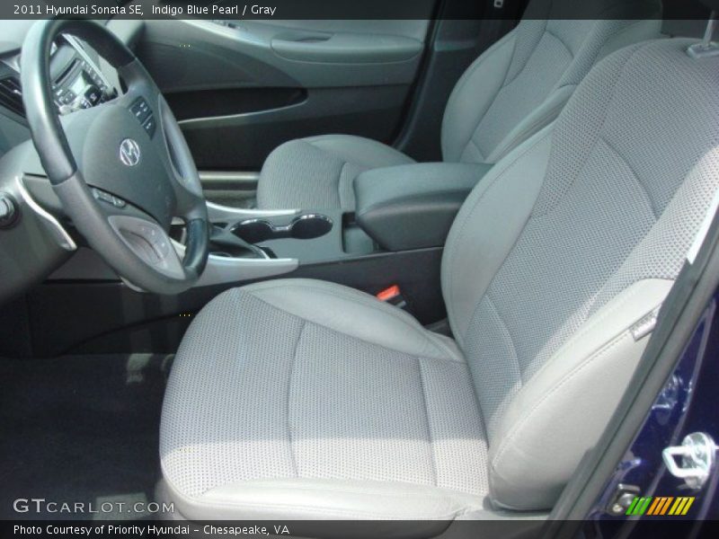 Indigo Blue Pearl / Gray 2011 Hyundai Sonata SE