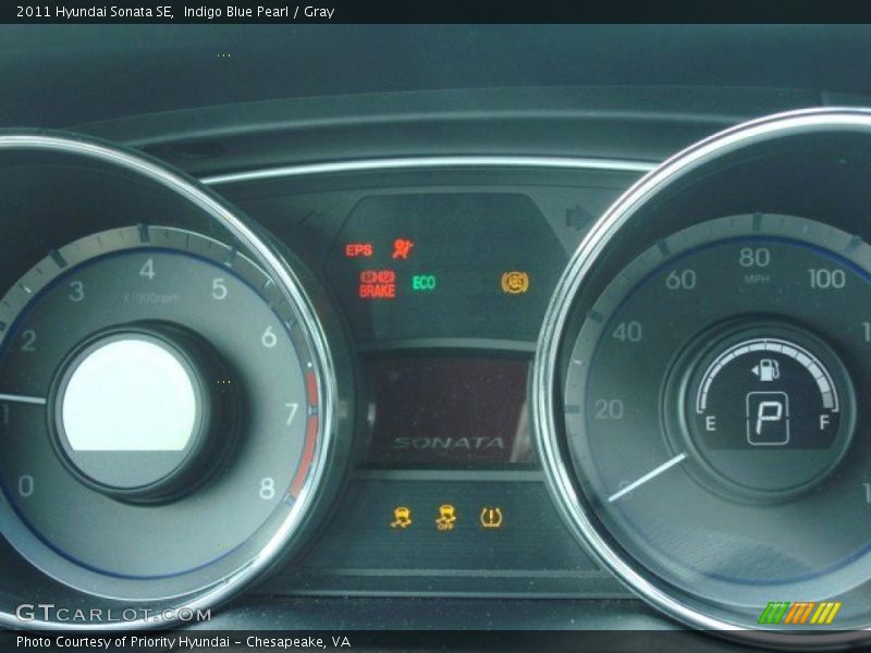 Indigo Blue Pearl / Gray 2011 Hyundai Sonata SE