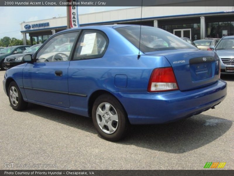 Coastal Blue Metallic / Gray 2000 Hyundai Accent L Coupe
