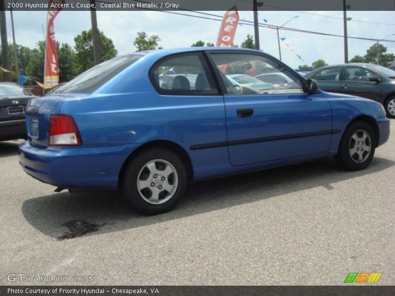 Coastal Blue Metallic / Gray 2000 Hyundai Accent L Coupe