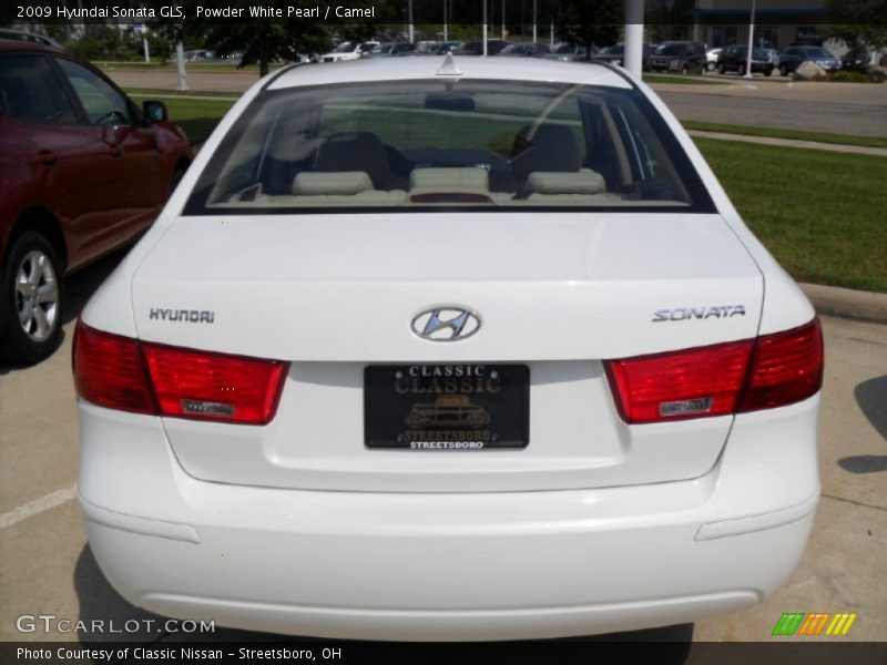 Powder White Pearl / Camel 2009 Hyundai Sonata GLS