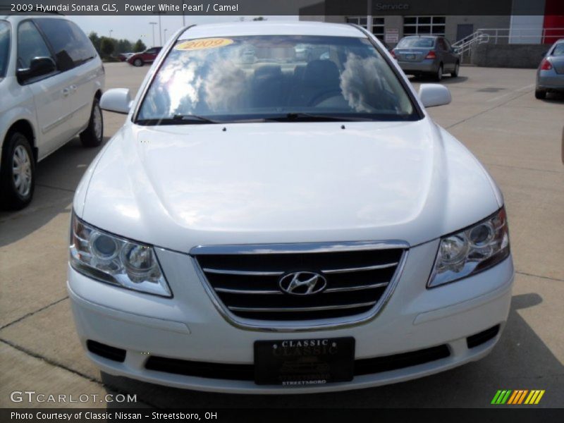 Powder White Pearl / Camel 2009 Hyundai Sonata GLS