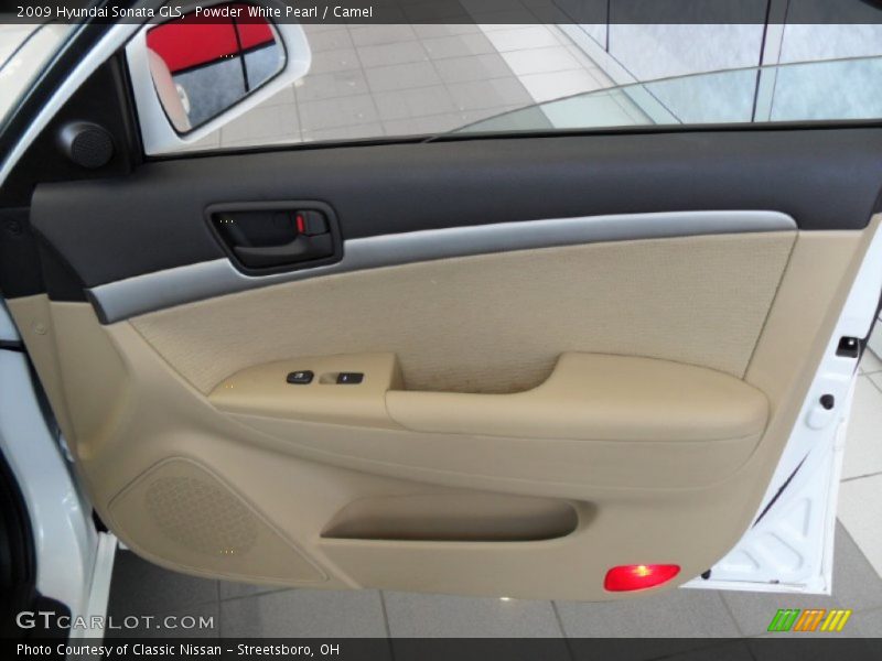 Powder White Pearl / Camel 2009 Hyundai Sonata GLS