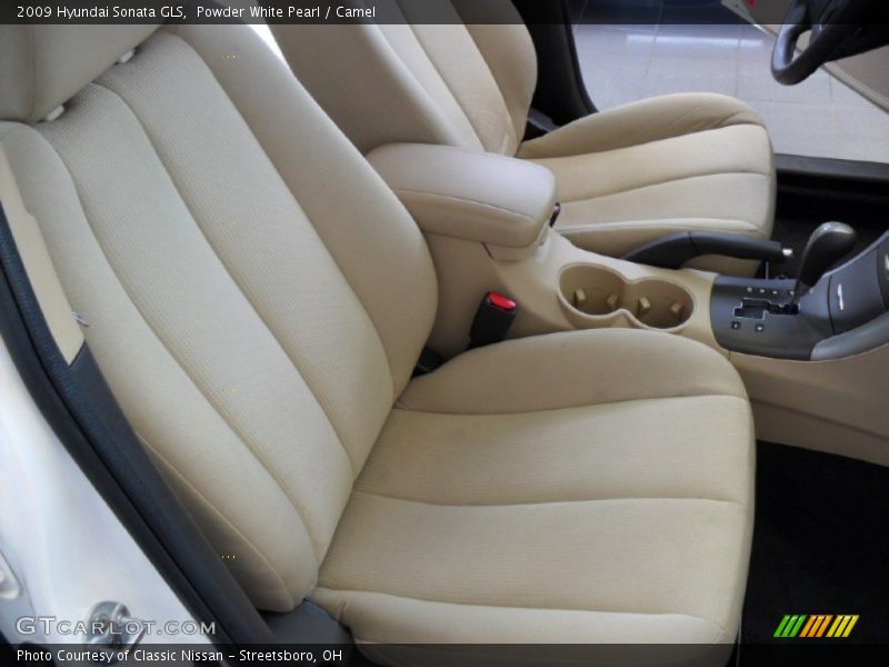 Powder White Pearl / Camel 2009 Hyundai Sonata GLS
