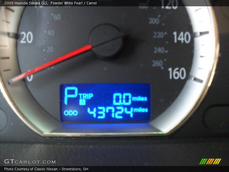 Powder White Pearl / Camel 2009 Hyundai Sonata GLS