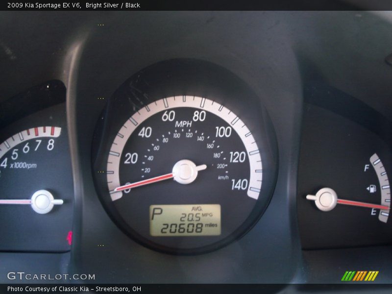 Bright Silver / Black 2009 Kia Sportage EX V6