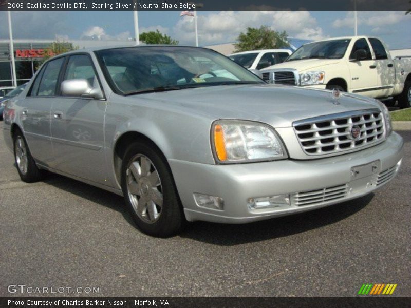 Sterling Silver / Neutral Shale Beige 2003 Cadillac DeVille DTS