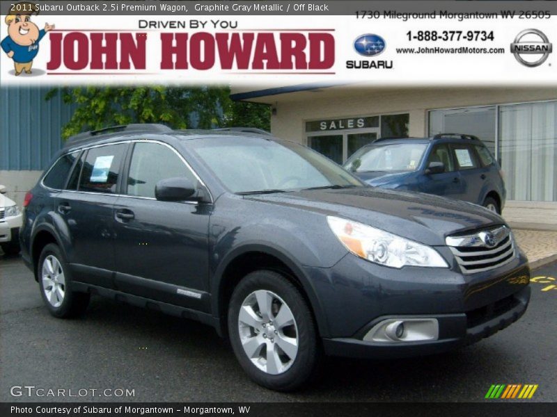Graphite Gray Metallic / Off Black 2011 Subaru Outback 2.5i Premium Wagon