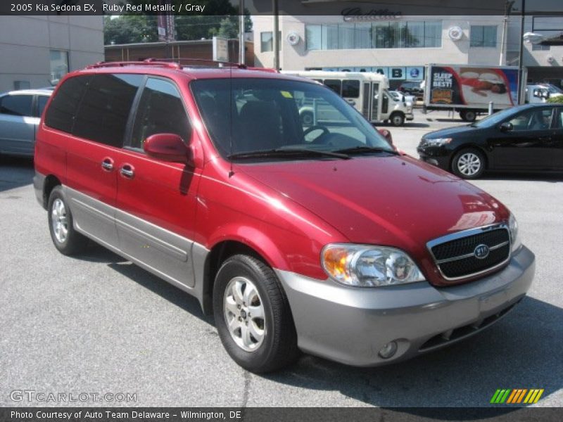 Ruby Red Metallic / Gray 2005 Kia Sedona EX