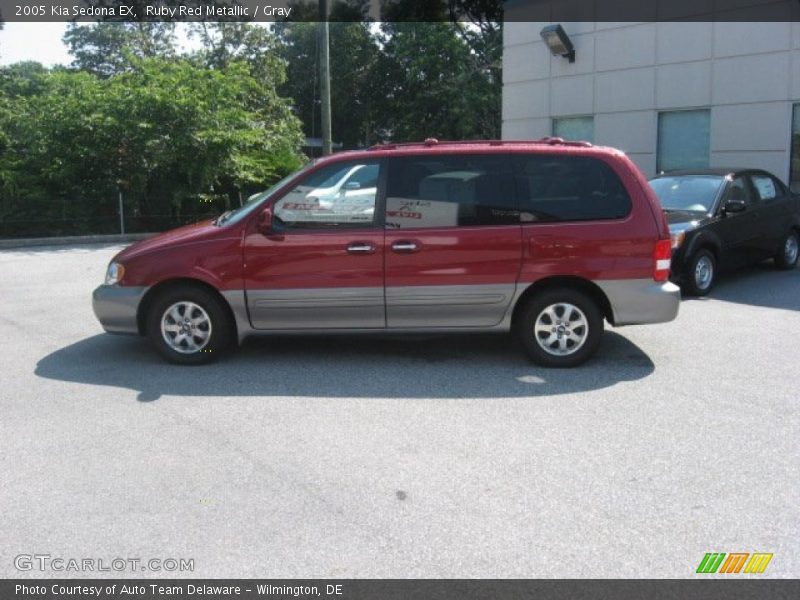 Ruby Red Metallic / Gray 2005 Kia Sedona EX