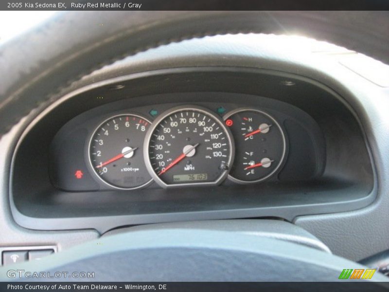 Ruby Red Metallic / Gray 2005 Kia Sedona EX