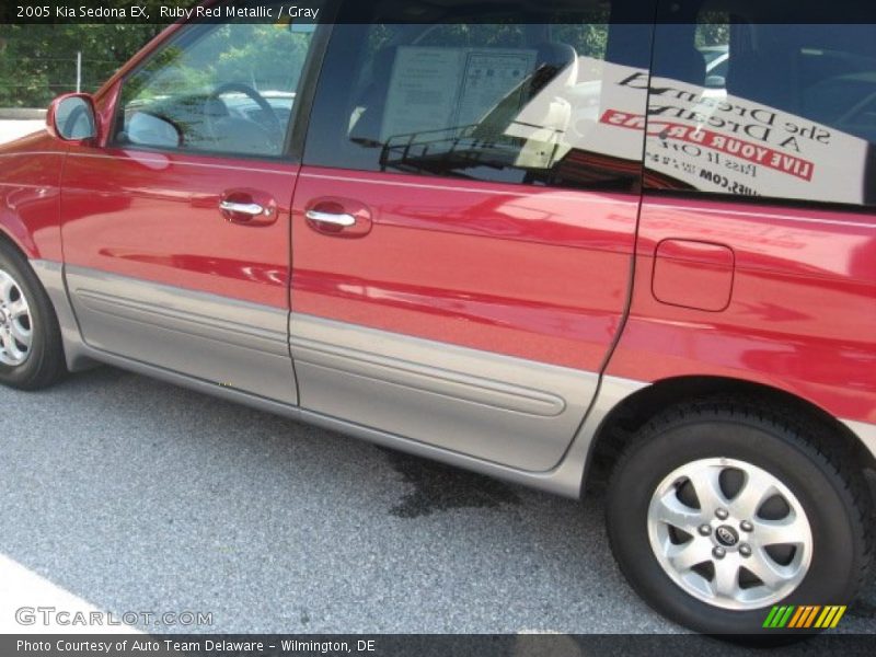 Ruby Red Metallic / Gray 2005 Kia Sedona EX