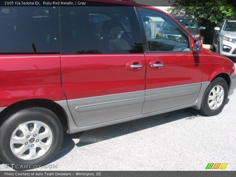 Ruby Red Metallic / Gray 2005 Kia Sedona EX