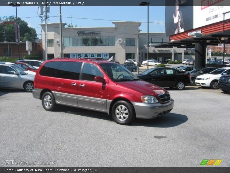 Ruby Red Metallic / Gray 2005 Kia Sedona EX