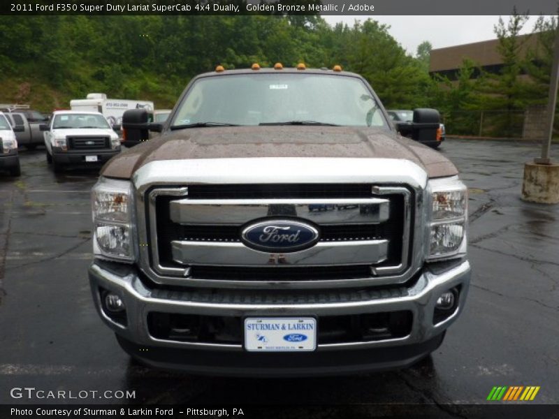 Golden Bronze Metallic / Adobe 2011 Ford F350 Super Duty Lariat SuperCab 4x4 Dually