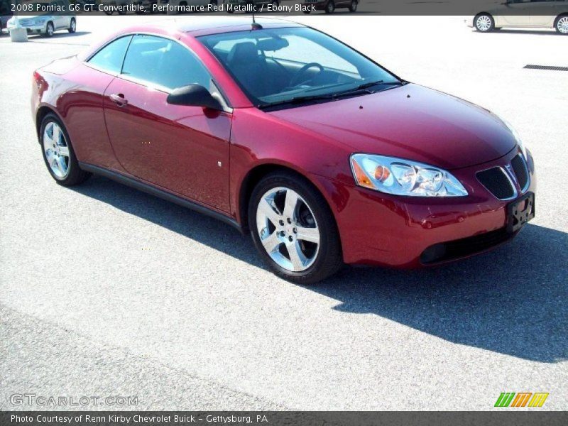 Performance Red Metallic / Ebony Black 2008 Pontiac G6 GT Convertible