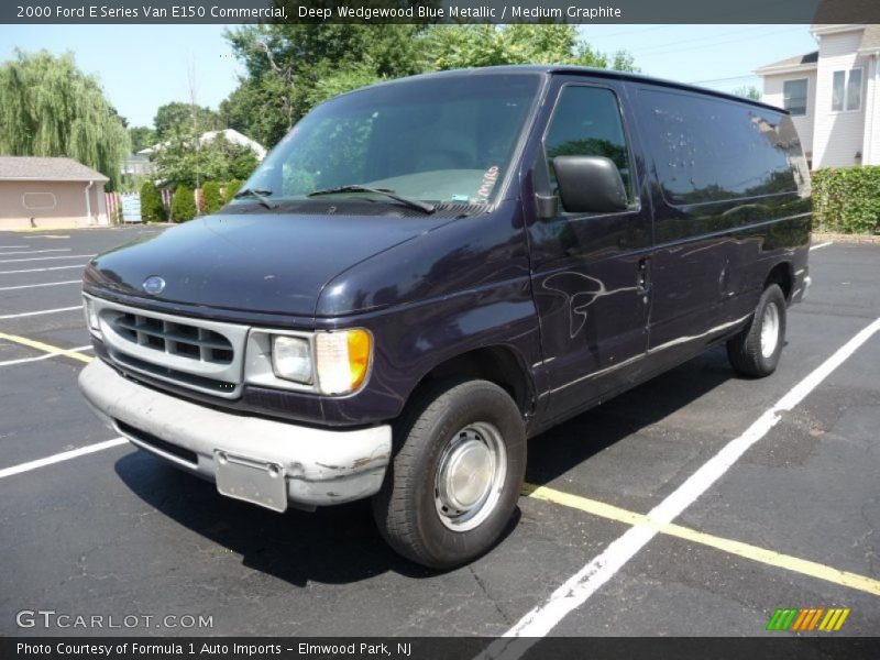 Deep Wedgewood Blue Metallic / Medium Graphite 2000 Ford E Series Van E150 Commercial
