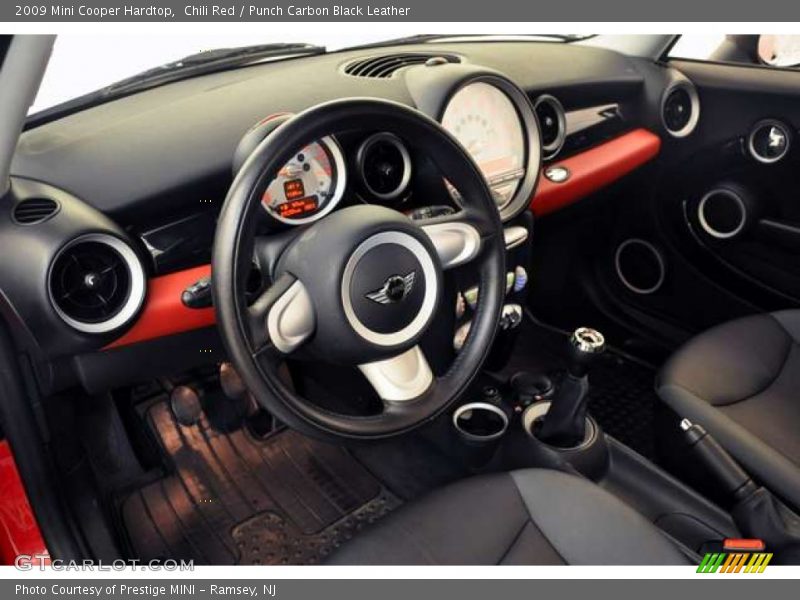 Chili Red / Punch Carbon Black Leather 2009 Mini Cooper Hardtop