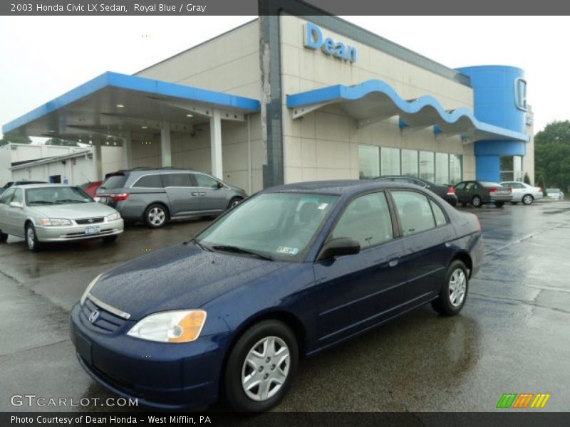 Royal Blue / Gray 2003 Honda Civic LX Sedan