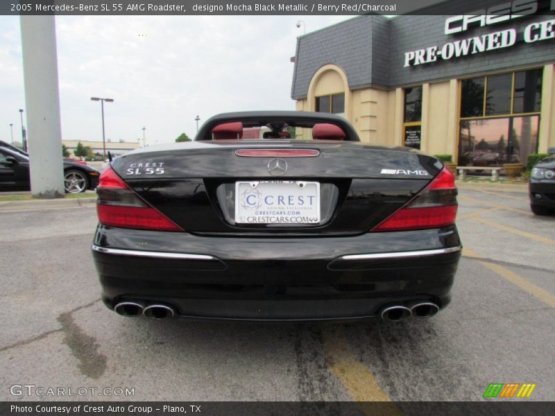 designo Mocha Black Metallic / Berry Red/Charcoal 2005 Mercedes-Benz SL 55 AMG Roadster