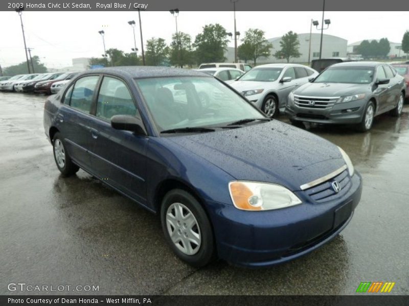 Royal Blue / Gray 2003 Honda Civic LX Sedan