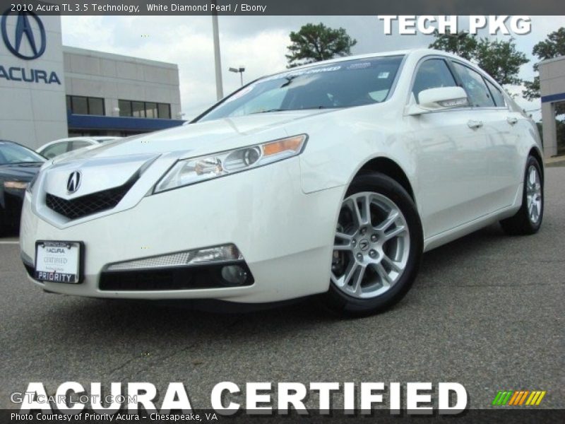 White Diamond Pearl / Ebony 2010 Acura TL 3.5 Technology