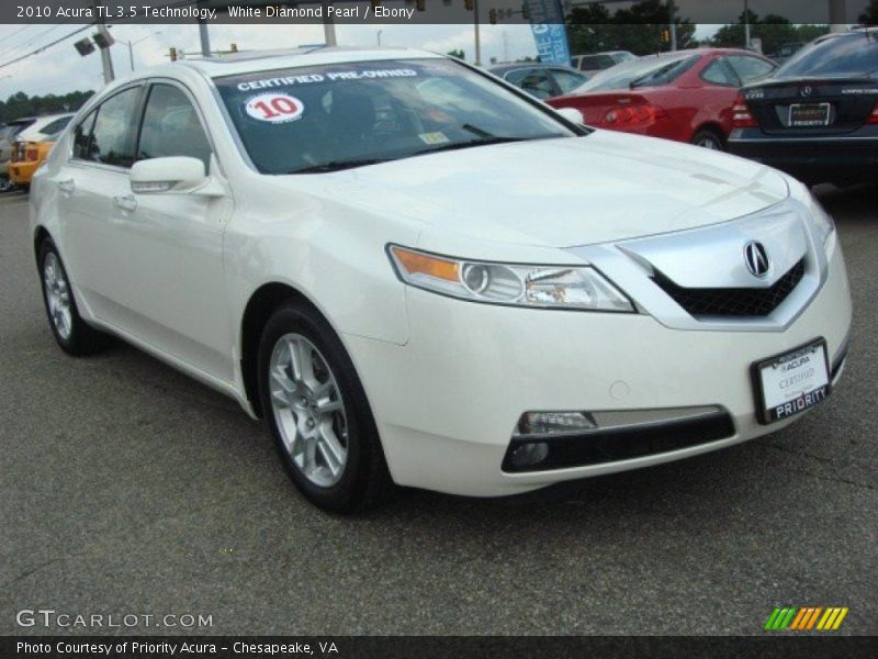 White Diamond Pearl / Ebony 2010 Acura TL 3.5 Technology