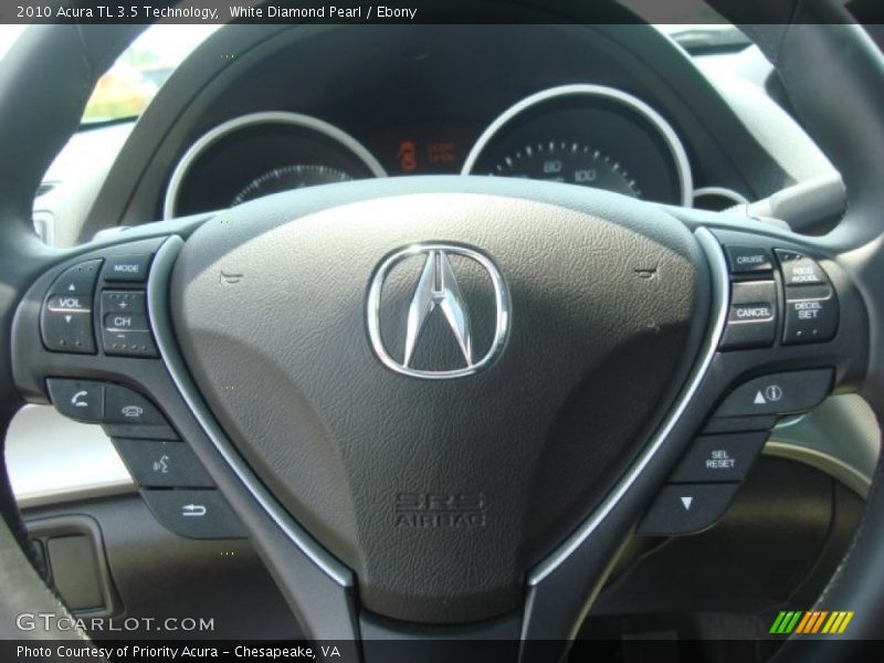 White Diamond Pearl / Ebony 2010 Acura TL 3.5 Technology