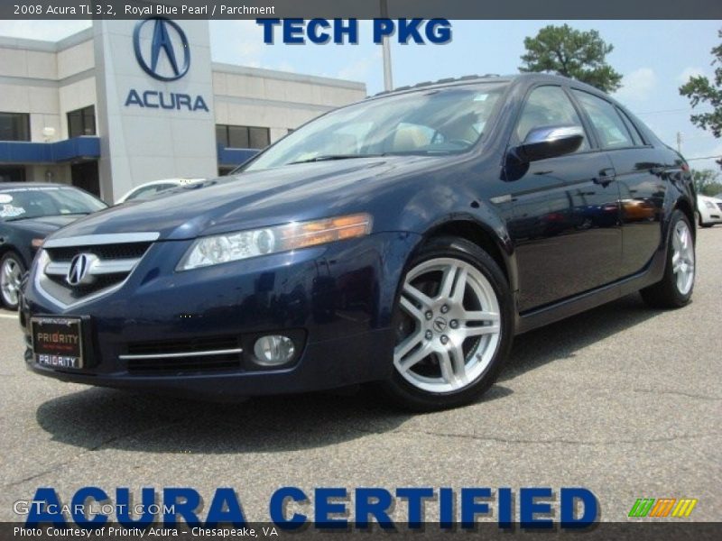 Royal Blue Pearl / Parchment 2008 Acura TL 3.2