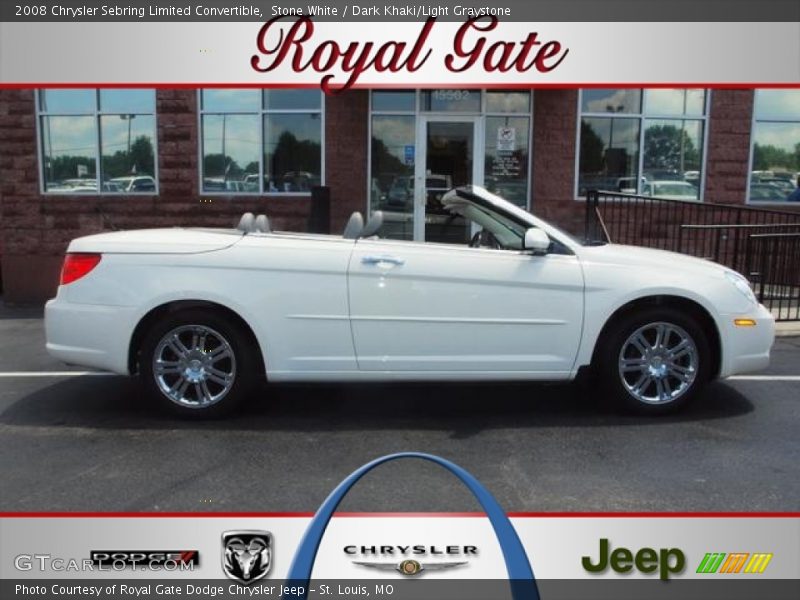 Stone White / Dark Khaki/Light Graystone 2008 Chrysler Sebring Limited Convertible