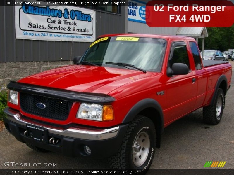 Bright Red / Dark Graphite 2002 Ford Ranger XLT FX4 SuperCab 4x4