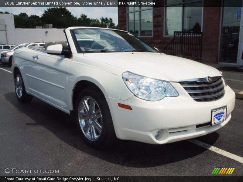 Stone White / Dark Khaki/Light Graystone 2008 Chrysler Sebring Limited Convertible