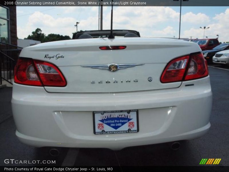 Stone White / Dark Khaki/Light Graystone 2008 Chrysler Sebring Limited Convertible