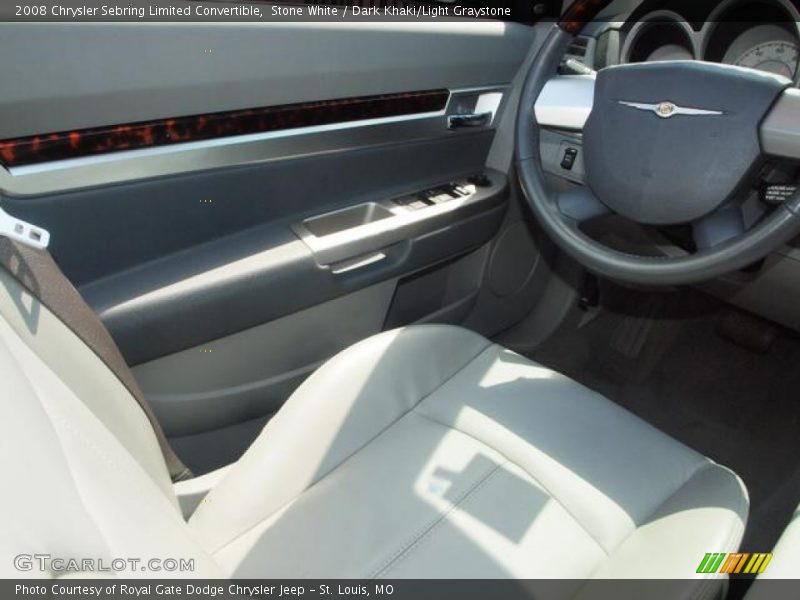 Stone White / Dark Khaki/Light Graystone 2008 Chrysler Sebring Limited Convertible