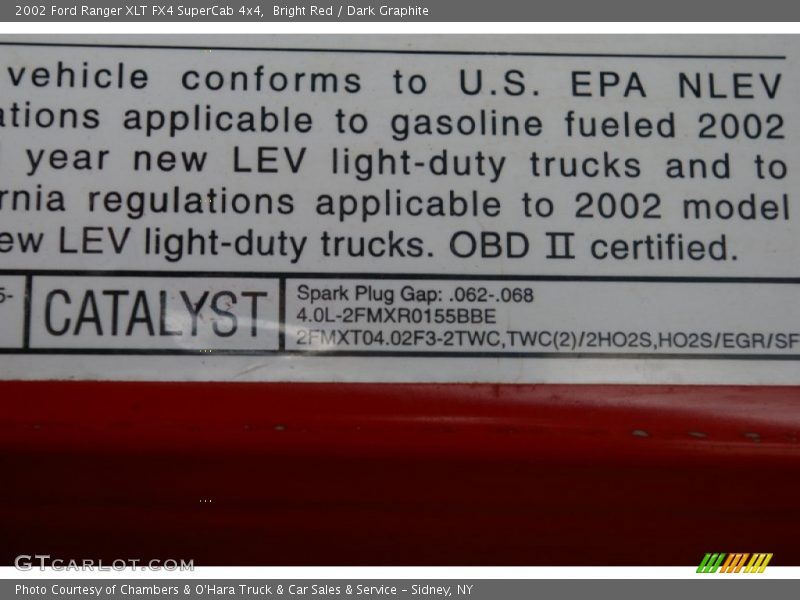Bright Red / Dark Graphite 2002 Ford Ranger XLT FX4 SuperCab 4x4