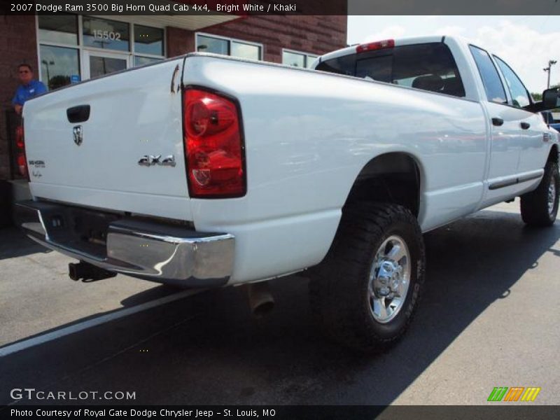 Bright White / Khaki 2007 Dodge Ram 3500 Big Horn Quad Cab 4x4