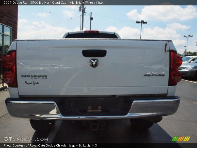 Bright White / Khaki 2007 Dodge Ram 3500 Big Horn Quad Cab 4x4