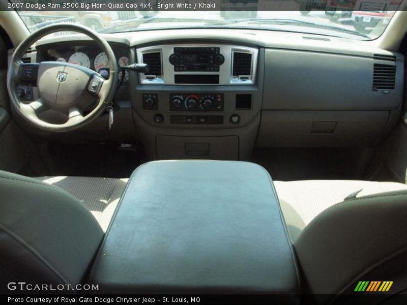 Bright White / Khaki 2007 Dodge Ram 3500 Big Horn Quad Cab 4x4