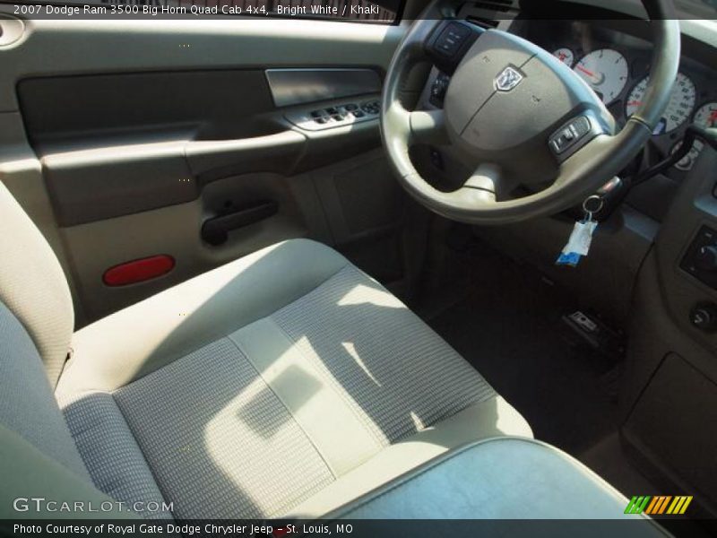 Bright White / Khaki 2007 Dodge Ram 3500 Big Horn Quad Cab 4x4