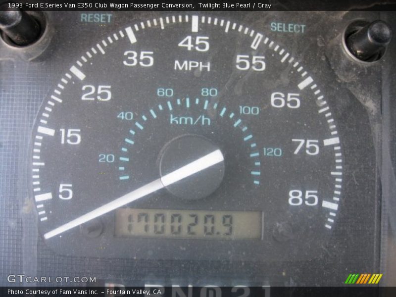 Twilight Blue Pearl / Gray 1993 Ford E Series Van E350 Club Wagon Passenger Conversion