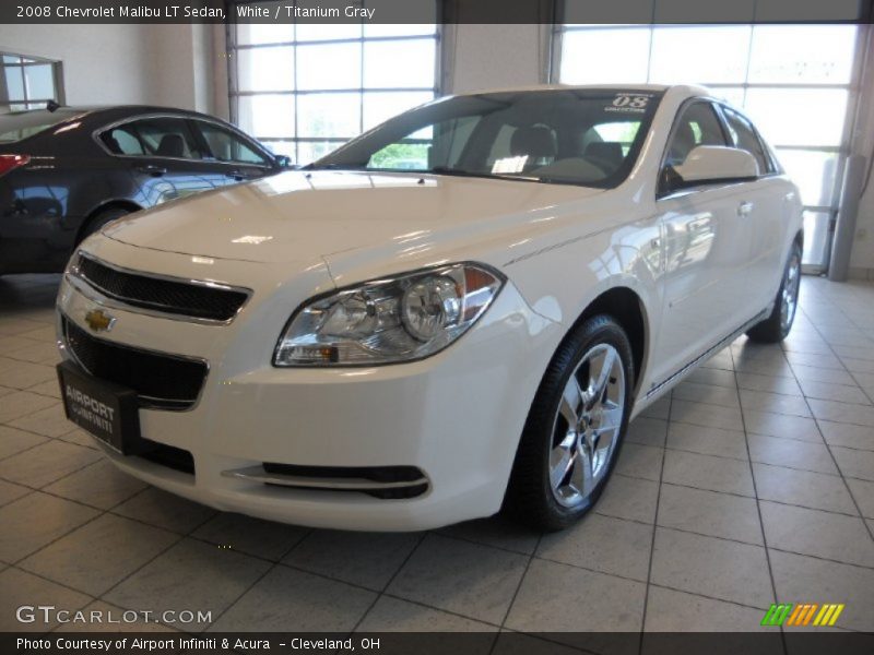 White / Titanium Gray 2008 Chevrolet Malibu LT Sedan