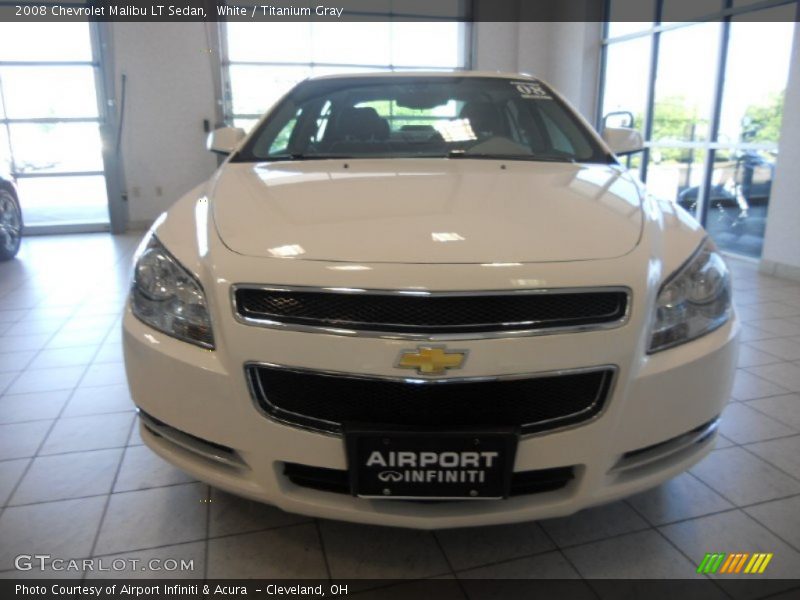 White / Titanium Gray 2008 Chevrolet Malibu LT Sedan